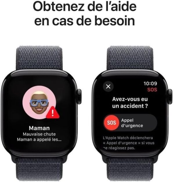Apple Watch Series 10 (GPS 42mm) Smartwatch - Jet Black Aluminium Kast - Inkt Geweven Sportband - Track Conditie - Afbeelding 4